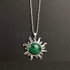 Synthetic Malachite Sun Pendant Alloy Chain Vintage Necklaces WB3716-4-1