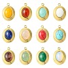 12Pcs 12 Styles Natural Gemstone Pendants STAS-CJ0002-60-1