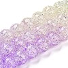 Spray Painted Crackle Glass Beads Strands DGLA-C002-6mm-07-3