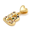 Brass Micro Pave Colorful Cubic Zirconia Pendants KK-P281-01G-B-2