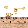 Brass Micro Pave Cubic Zirconia Earring Findings KK-D226-10G-04-2