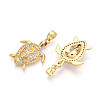 Brass Micro Pave Cubic Zirconia Pendants KK-N257-05G-2