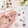 WADORN 24Pcs 6 Style 1-Hole Alloy Rhinestone Shank Buttons BUTT-WR0001-20-3