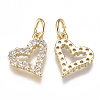 Brass Micro Pave Cubic Zirconia Charms ZIRC-F111-19-3