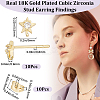 5 Pairs Star Shape Brass Micro Pave Clear Cubic Zirconia Stud Earring Findings ZIRC-BBC0002-55-2