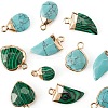 12Pcs 6 Style Synthetic Malachite & Turquoise Pendants G-LS0002-20-5