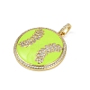 Brass Enamel & Micro Pave Cubic Zirconia Pendants KK-M322-06G-01-2