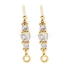 Brass Clear Cubic Zirconia Stud Earring Findings LS-KK-A238-02C-G-1