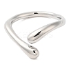 Brass Snake Open Cuff Rings for Women RJEW-G288-06P-2