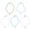Stainless Steel Pendant Electroplate Glass Faceted Rondelle Beaded Necklaces NJEW-JN05530-1