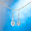 Zinc Alloy Glass Dangle Earrings EJEW-BB34061-P-9