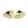 Brass Micro Pave Green Cubic Zirconia Pendants KK-E068-VC454-3