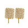 Rack Plating Brass Micro Pave Clear Cubic Zirconia Studs Earrings Finding KK-T072-15G-1