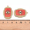 Ion Plating(IP) 304 Stainless Steel Evil Eye Enamel Pendants STAS-N107-04A-G-3
