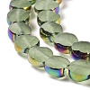 Electroplate Frosted Glass Beads Strands EGLA-Z001-01F-3