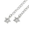 Brass Micro Pave Cubic Zirconia Ends with Chains KK-U043-02P-2