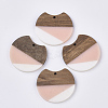 Two Tone Resin & Walnut Wood Pendants RESI-Q210-011A-B04-1