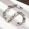 304 Stainless Steel Oval Link Chain Bracelets for Women Men BJEW-A033-04P-1