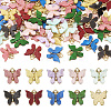54Pcs 9 Colors Acrylic Alloy Pendants MACR-TA0001-60-2