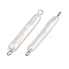 Natural Freshwater Pearl Keshi Pearl Stick Connector Charms STAS-D378-11P-2