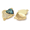 Rack Plating Brass Micro Pave Clear Cubic Zirconia Connector Charms KK-P268-20G-01-2