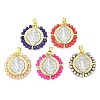 Brass Glass Pendants KK-Z101-07G-1