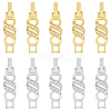 10Pcs 2 Colors Rack Plating Brass Micro Pave Clear Cubic Zirconia Watch Band Clasps ZIRC-DC0001-08-1