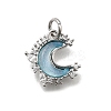 Brass Micro Pave Clear Cubic Zirconia with Glass Charms KK-G525-06P-2