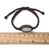 Adjustable Oval Natural Quartz Crystal Braided Bead Bracelets BJEW-H626-02-08-5
