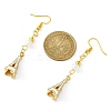 Alloy Enamel Eiffel Tower Dangle Earrings with Imitation Pearl Beaded EJEW-JE05422-03-2