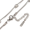 304 Stainless Steel Oval Snake Chain Necklaces NJEW-H046-03P-3