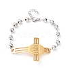 304 Stainless Steel Link Bracelets for Women BJEW-Z156-01GP-4