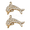 304 Stainless Steel Micro Pave Clear Cubic Zirconia Pendants CU-CBAF0F8-01C-G-1