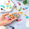 20Pcs 10 Colors Two Tone Frosted Acrylic Pendants FACR-TA0001-07-6