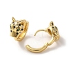 Leopard Head Brass Hoop Earrings EJEW-Q797-06C-G-2