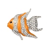 Zinc Alloy Crystal Rhinestone Resin Fish Brooch JEWB-U010-01P-01-1