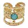 Natural Amazonite Finger Rings RJEW-U027-03G-06-2