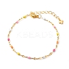 304 Stainless Steel Enamel Link Chains Bracelets BJEW-JB06336-1