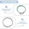 4Pcs 4 Colors PU Leather Simple Plain Double Loops Wrap Bracelets Set with Alloy Heart Clasps for Women BJEW-FI0001-73-4