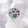 Brass Micro Pave Cubic Zirconia Finger Rings for Women RJEW-C129-09P-2