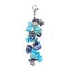 Natural Lapis Lazuli & Synthetic Turquoise Chip Beaded Pendant Decorations HJEW-JM01234-02-1