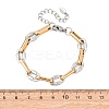 304 Stainless Steel Rectangle Ring Link Chain Bracelets BJEW-C128-02GP-3