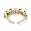 Cubic Zirconia Open Cuff Ring RJEW-P079-07G-02-3