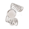 304 Stainless Steel Open Cuff Ring Components STAS-F366-06A-P-1