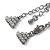 Brass Micro Pave Cubic Zirconia Chain Extender with Glass KK-U052-20B-2