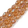 Transparent Electroplate Glass Beads Strands EGLA-N013-T8mm-B21-1