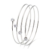 304 Stainless Steel Triple Loops Wire Wrap Bangle BJEW-K227-02P-1
