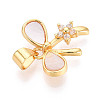 Brass Micro Pave Clear Cubic Zirconia Pendants KK-N268-79G-2