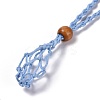2 Colors 2PCS Adjustable Braided Waxed Cord Macrame Pouch Necklace Making MAK-PH0004-29-4