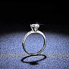Rhodium Plated 925 Sterling Silver Pave 6.5x3.9mm Moissanite Finger Rings WG6D295-30-2